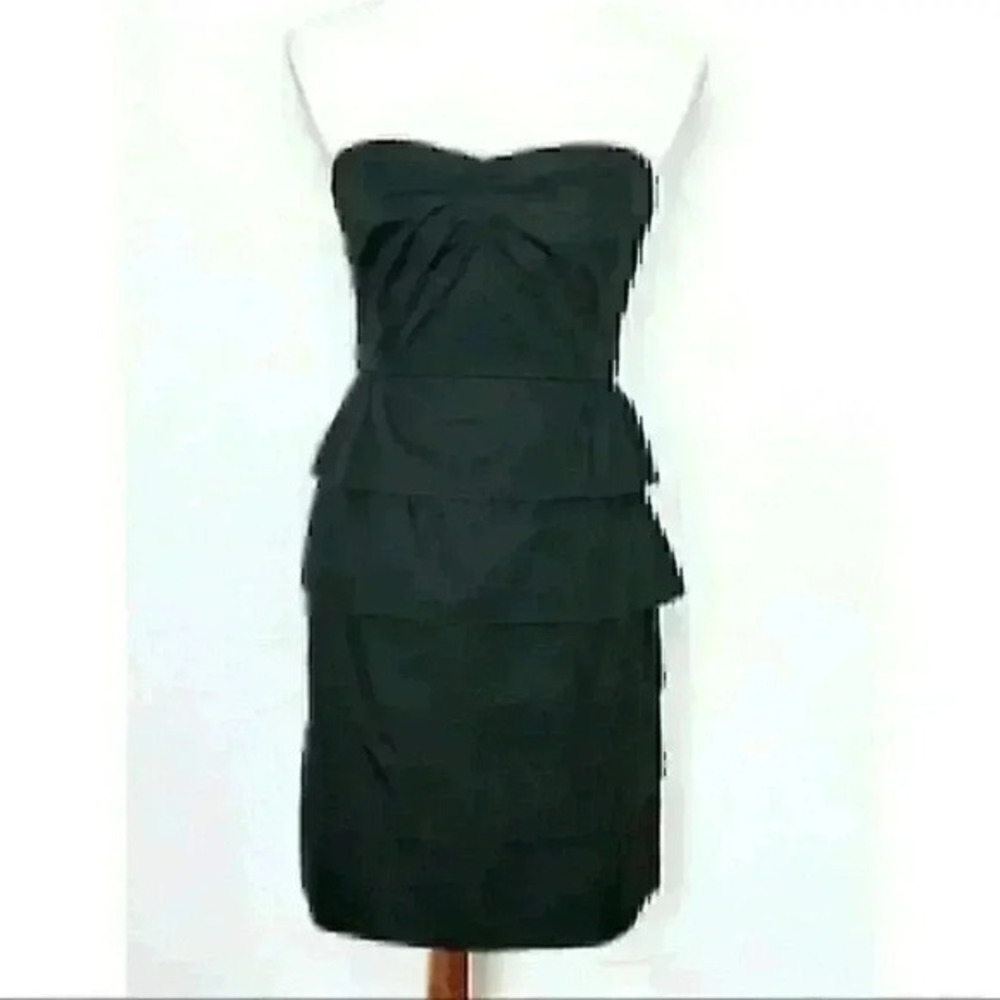 J Crew size 2 black ruffled strapless dress